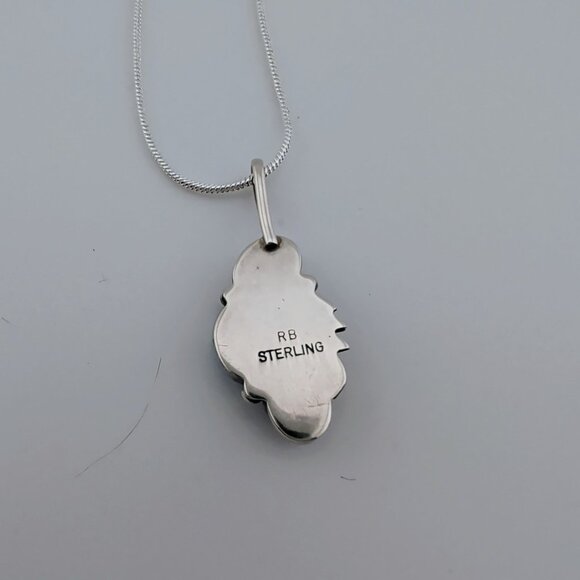 Navajo Pendant Necklace With Spiny Oyster Turquoise & Amethyst By Richard Begay - Picture 5 of 6